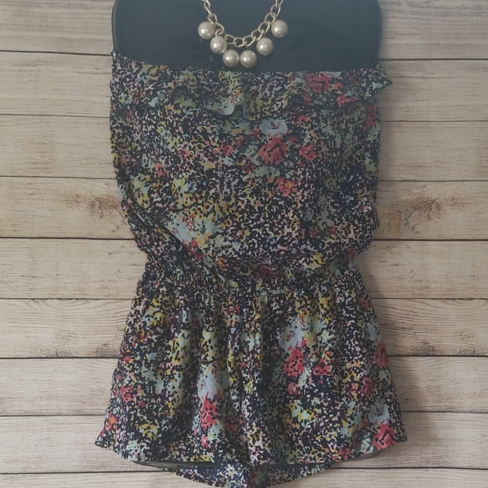 Strapless Paisley Romper
